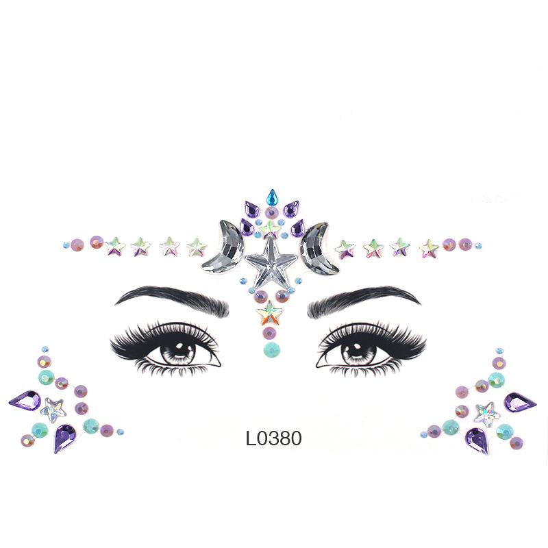 Diamond Crystal Tattoo Sticker Glitter Eyeliner Eyebrow Make Up Face Eyes Diamond Tattoos Rock Rhinestone 3D Eyeliner Stickers
