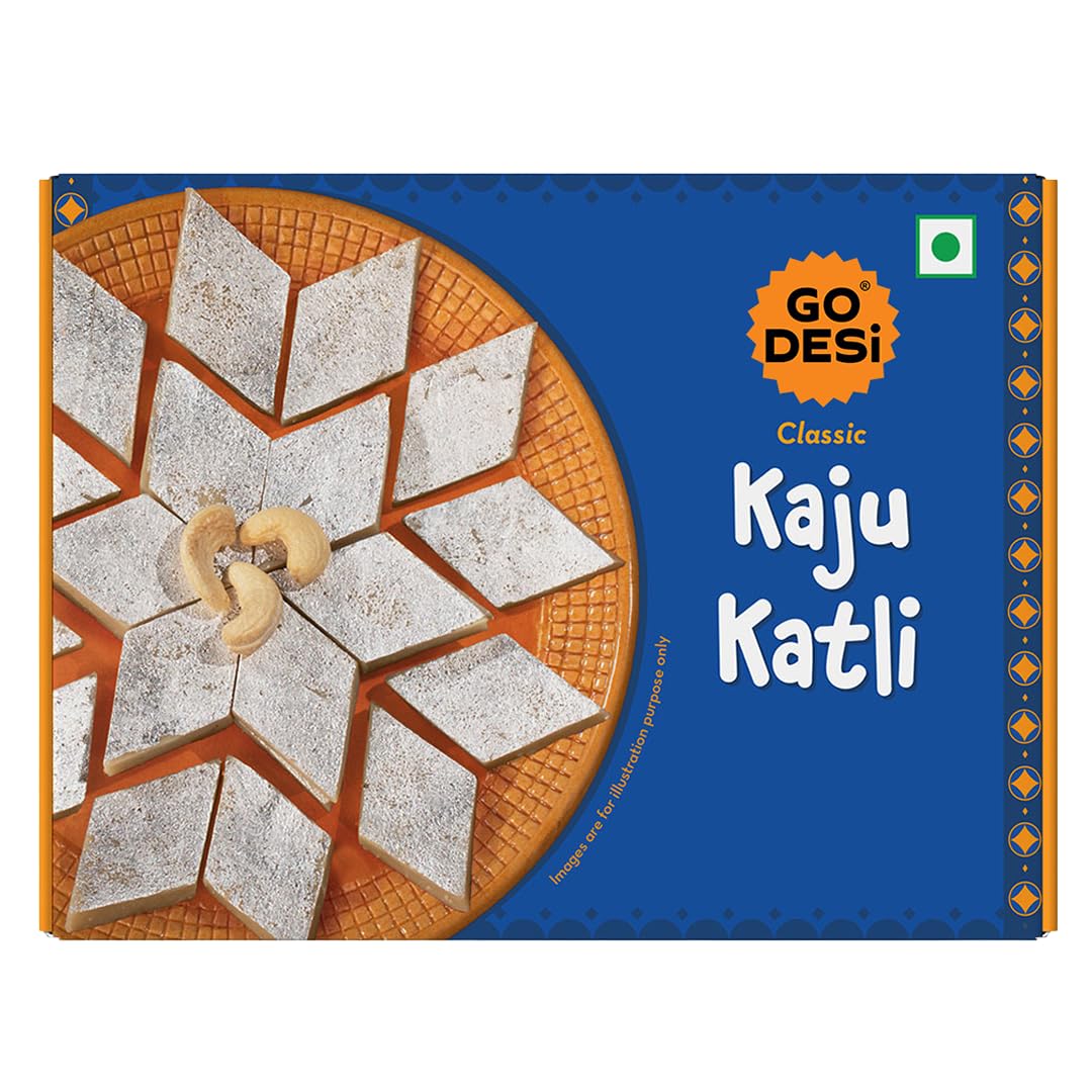 GO DESi Classic Kaju Katli - 200/180 grams | No Artificial Flavours | Rich, Nutty Taste | Sweets | Mithai