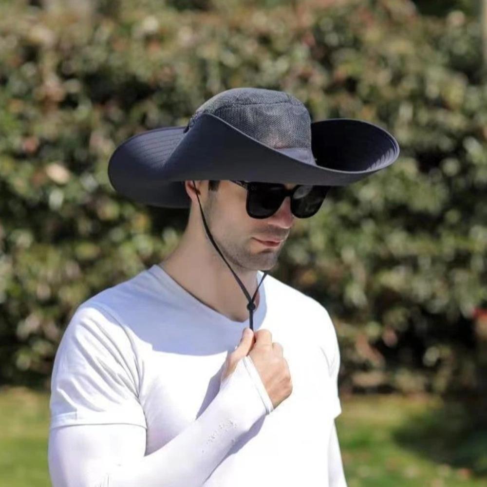 Detachable Hat Top Large Brim Sun Hat Foldable Sun Protection Hat Sports Fisherman Hat  Man