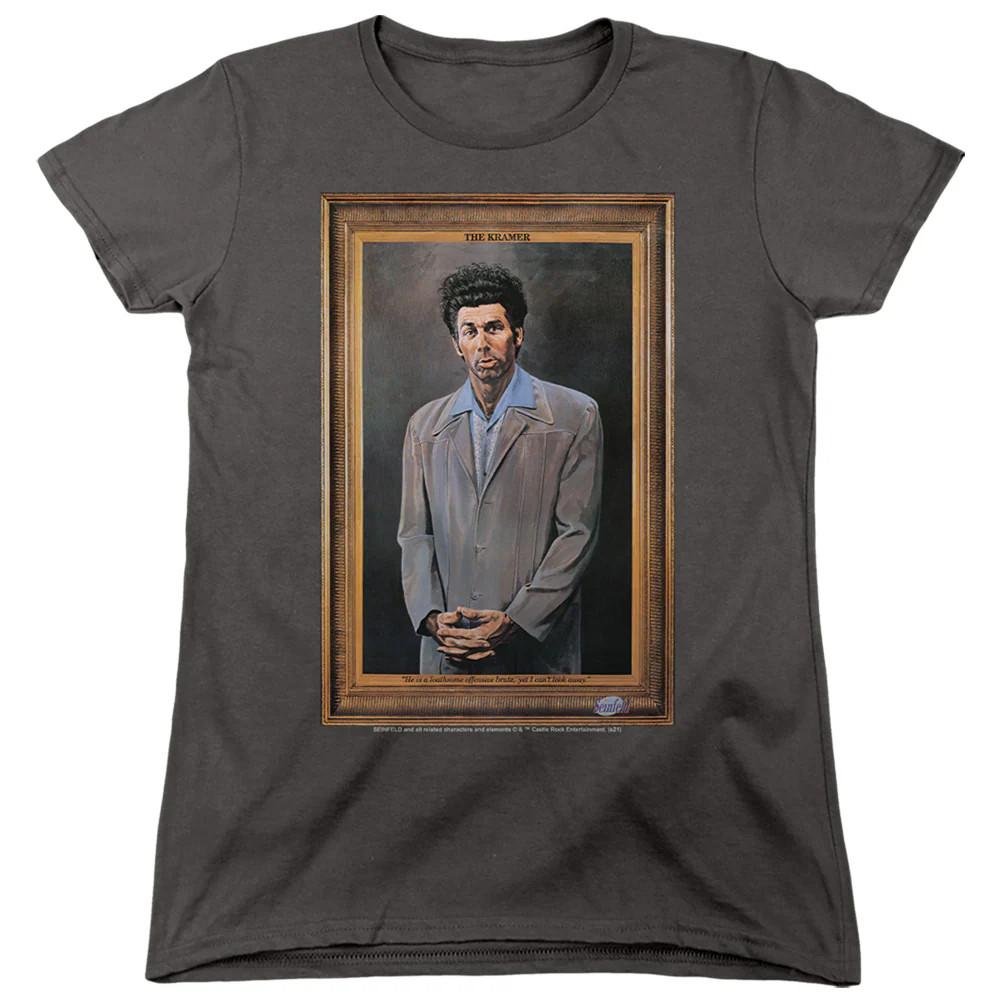 

Seinfeld Kramer Portrait Womens T Shirt Charcoal Officially Licensed 2XL