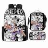 Anime Rucksack Set One Piece Naruto Schultasche für Jungen Schüler Laptop Rucksack Umhängetasche Federmäppchen 3-teilig Große Kapazität Wasserdicht