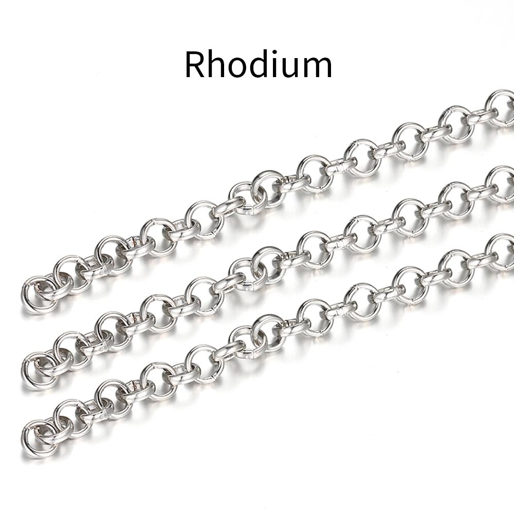 2Meters Gold Color Round O Shape Necklace Bracelet Accessories 3.2/4.8/5.8mm Copper Chains For DIY Jewelry Making Components 3.2mm width