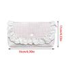 Pink Pattern Pen Case with Flap Cover, Multi Section Pencil Bag for School Supplies, Polyester Study Gear Bag for Students and Daily Table Storage