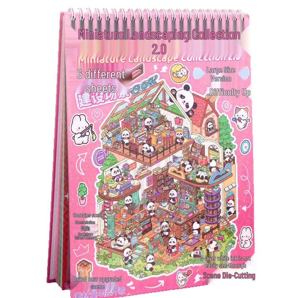 Upgraded 2.0 Large Landscape Sticker Book: DIY Miniature Scene Stacking & Educational Toy