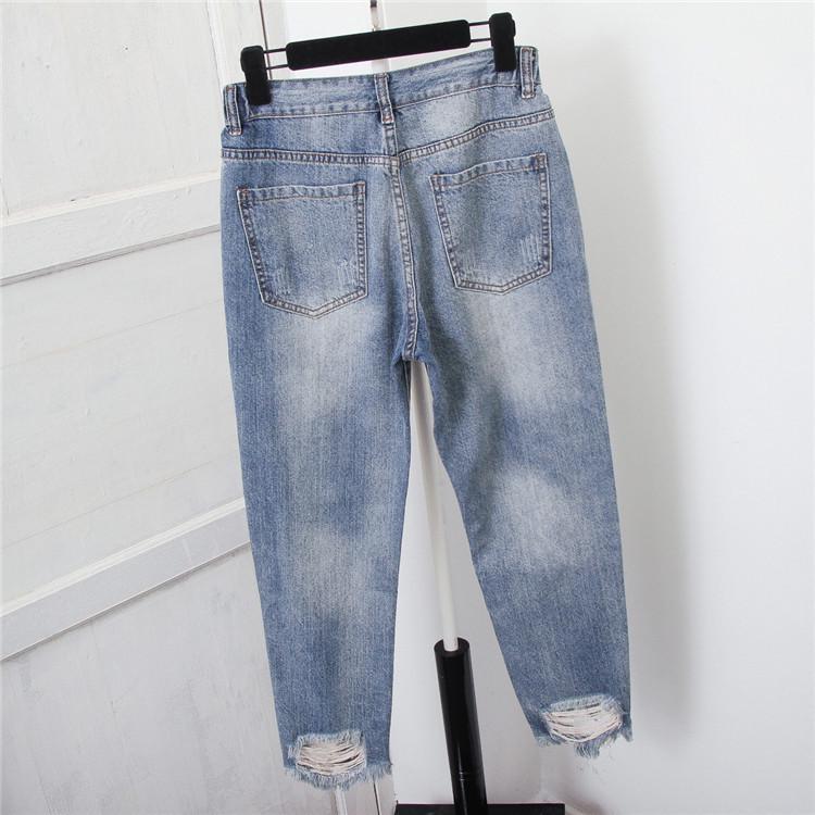 Women's Vintage High-Waist Jeans: Elastic Solid Denim Harem Pants, Oversize Fashion Style, Plus Size Up To 6XL