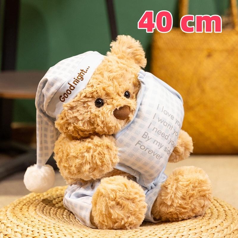 Sweet Love Confession Bear Plush Toys High Quality Cartoon Pajamas Bear Doll Lovely Kids Sleeping Companion Romantic Girls Gift