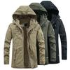 Luxuriously Faux Fur Lined Men's Parka Coat Hoodie Zipper Winter Jacket