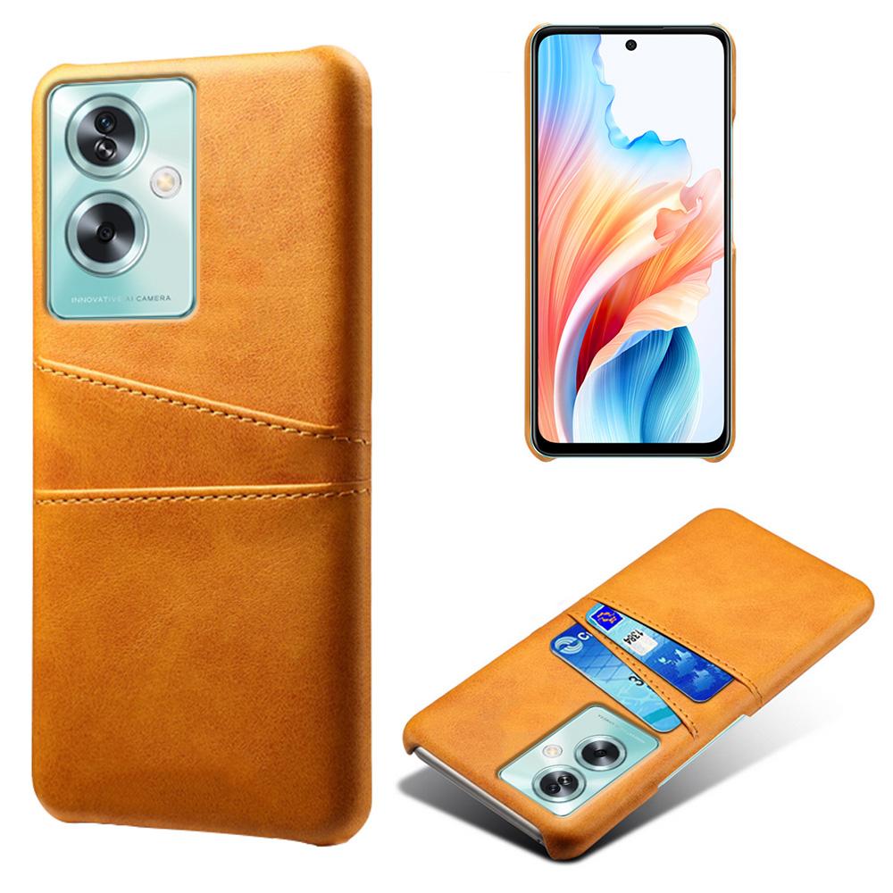 

For Oppo A79 5G/A2 5G Shockproof Case Leather+PC Slim Phone Cover with Card Slots Orange
