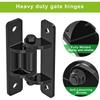 Robust steel gate hinges with spacer bearing and electronic coating, removable bolts for hinged doors, aisles and farm gates