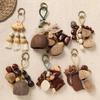 Handmade Natural Seed Rattle Seashell Bag Charm: Mori Style Healing Wind Chime Bell Pendant for Backpacks