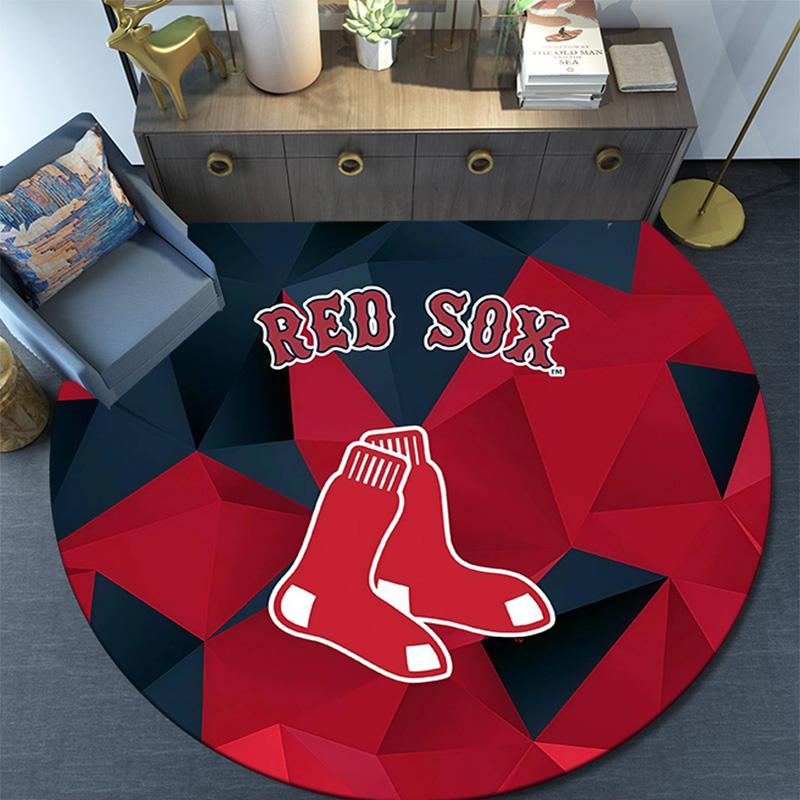 Boston Red Sox2,Round Area Rug,Carpet Rug for Living Room Bedroom Sofa Playroom Decor,Non-slip Floor Mat