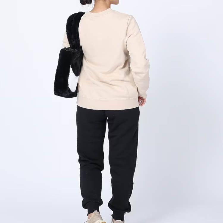 Nike Club Fleece Solid Color Crewneck Casual Long Sleeve Sweatshirt Women Sweatshirt Sand-White DQ5474-126