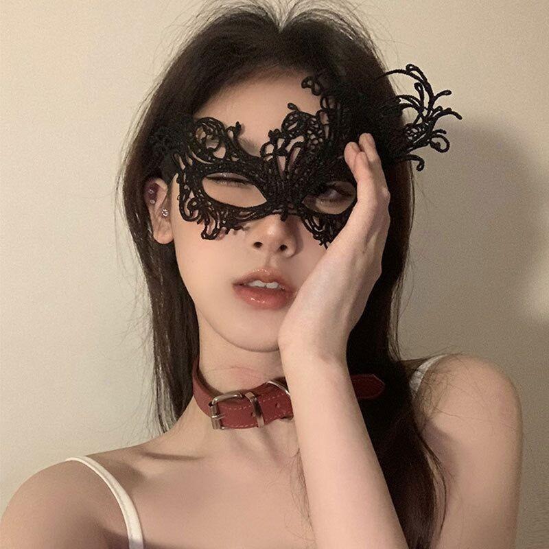 Black Flower Mask Costume for Masquerade Party Props for Party, Annual Event, Half-face Mask, Eye Cover, Makeup Night, Mask