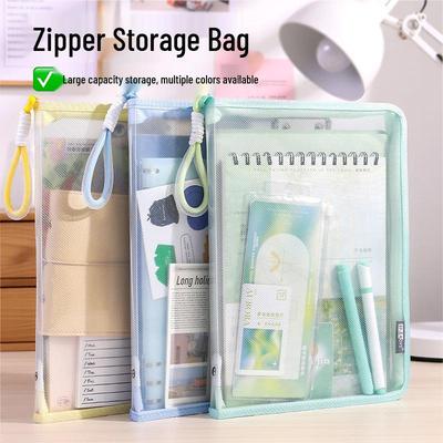 High-Value Transparent A4 Student Book Bag with Zipper for Exam and Material Storage