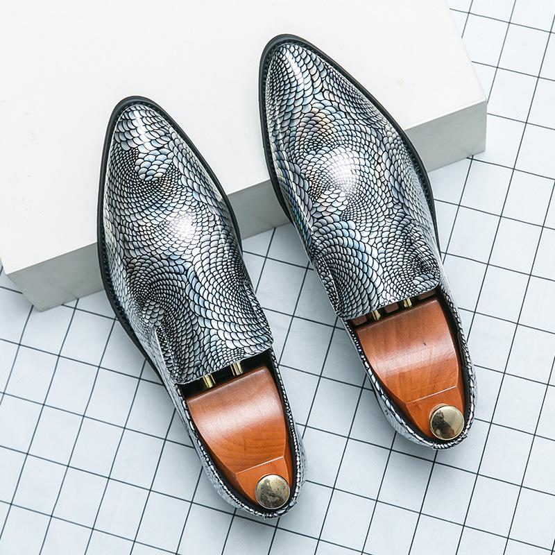 Men's Casual Leather Shoes Fashion Large Size New Pointed Leather Shoes Trend Pointed Leather Shoes Groom Wedding Shoes