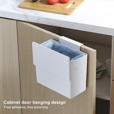 6L Hanging Trash Can with Lid Large Capacity Modern Wall Cabinet Door Under Sink Mount Waste Rubbish Garbage Storage Bin Kitchen Supplies