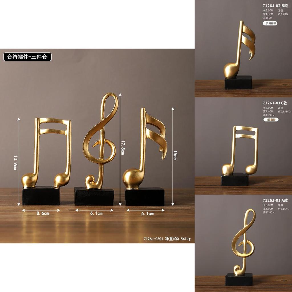 Resin Musical Note Decoration Set For Living Room Office Desk Modern Home Decor Gift