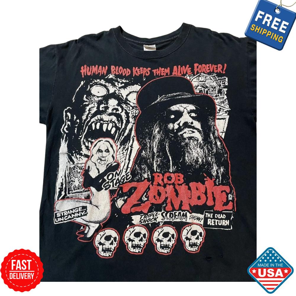 2005 Rob Zombie Retro Style Unisex Tshirt S-5XL Inspired Gift For Fan Zombie Tee Unisex T-Shirt XXXXL