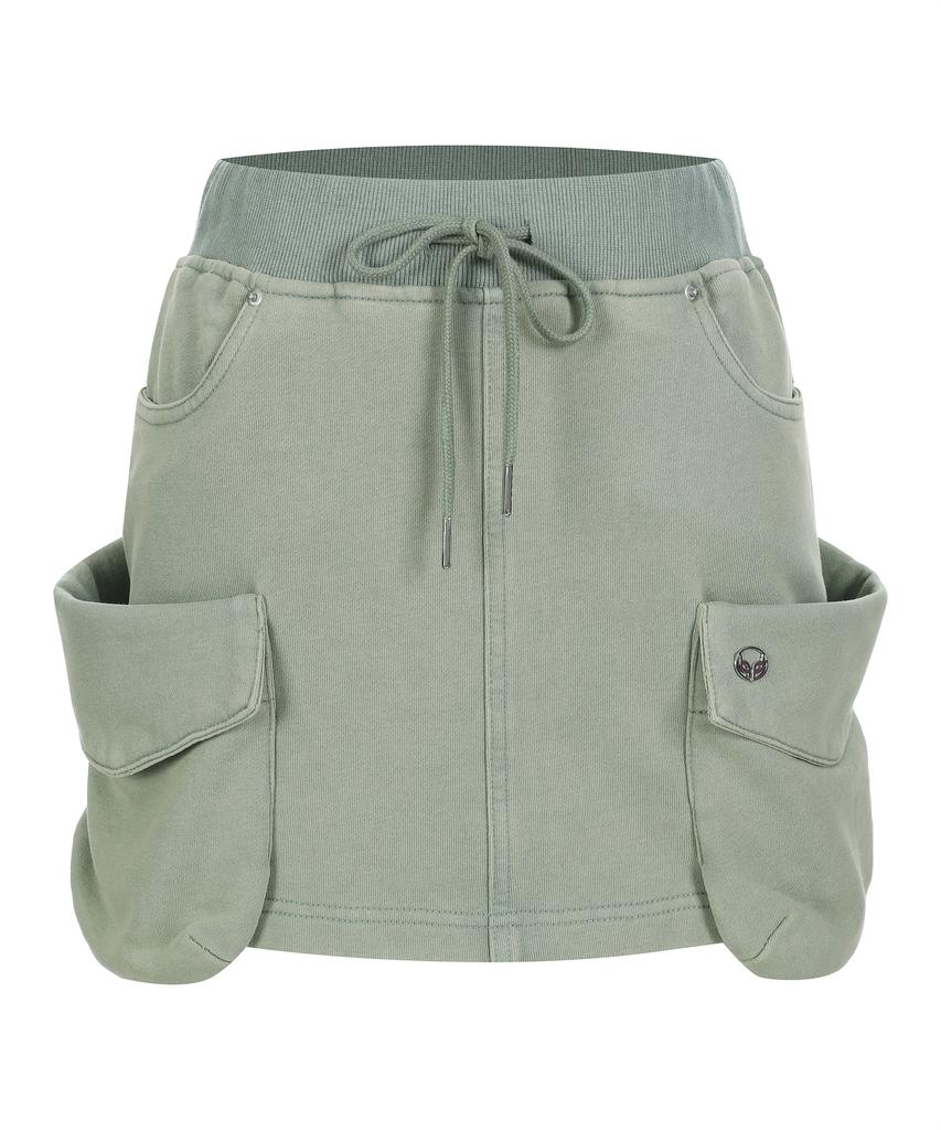 Lara Fox Pocket Sweat Skirt Khaki Bq4Cs001