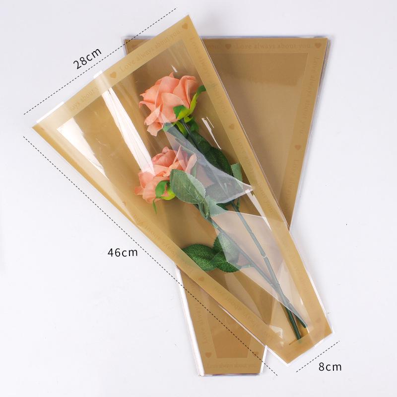 Sweet Heart Bouquet Floral Packaging - Transparent Fresh Flower Wrapper for Florists and Street Stalls
