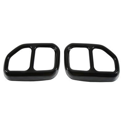 2pcs Gloss Black Car Tail Exhaust Pipe Cover Trim Stainless Steel Exterior Accessories Replacement