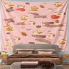 Cute Dachshund and Hedgehog Autumn Scene Pattern Wall Hanging Tapestry Decorative Tapestry Home Decor for Bedroom and Living Room