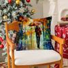 Leonid Afremov Oil Painting Pillow Case Silky Short Plush With Invisible Zipper Dustproof Sofa Cushion Cover For Home Decor