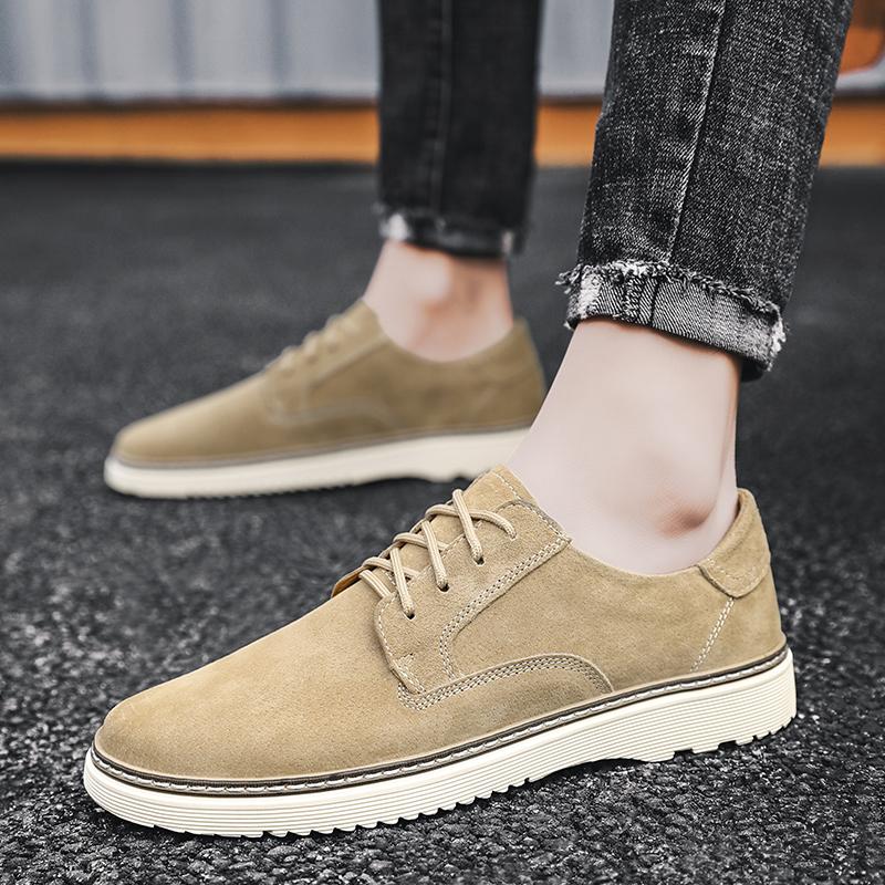 Italian Brand Men's Oxford Shoes Lace Up Thick Soled Wear-resistant Men's Leather Casual Shoes Handmade Sole Driving Shoes