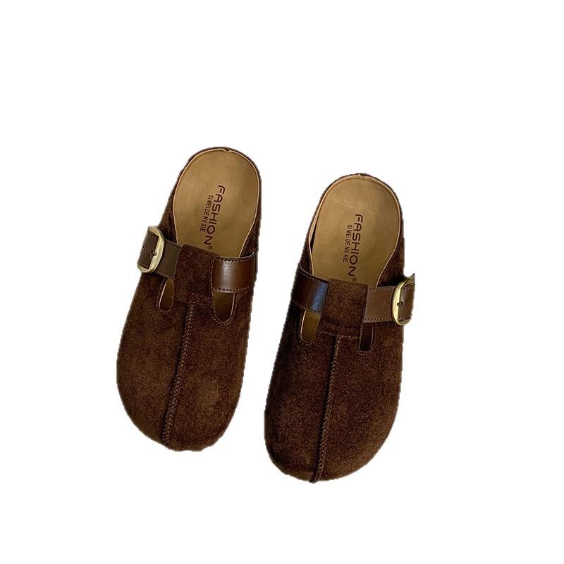 Inner Height Increase 5CM2025 Spring and Autumn New One-pedal Women's Muffin Thick Bottom Height Increase Bag Head Drag Outer Wear Boken Slippers