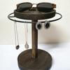 Stylish Rotating Sunglasses Rack Natural Paulownia Wood Space Saving Display Stand For Multiple Pairs