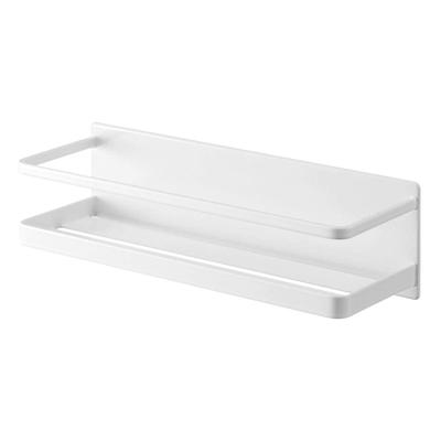 Yamazaki Magnetic Bathroom Rack, Wide, White, Approx. W28 X D9.5 X H8cm, Mist Design, Bathroom Storage, with Hooks, Product Number: 4237