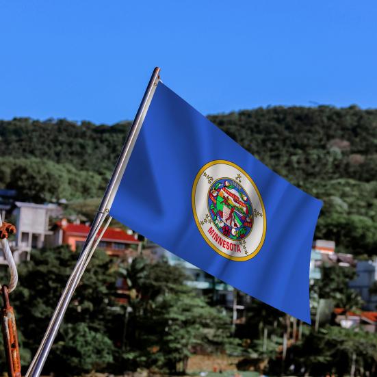 

Флаг штата Миннесота, яркие цвета, двойная прошитая кромка, нержавеющие втулки, устойчивый к выцветанию баннер штата Миннесота, штат Миннесота. синий