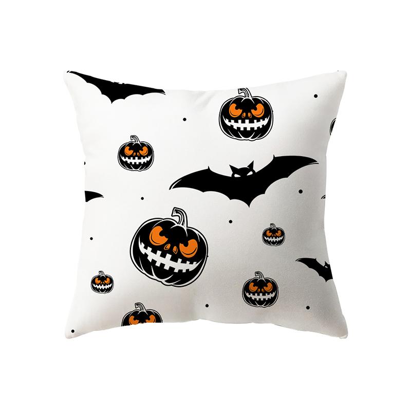 Devil Pumpkin Throw Pillow Cover Halloween Theme Throw Pillow Cover Sofa Chair Bed Cushion Cover Home Decor