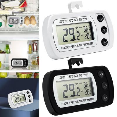 Digital Fridge Thermometer Max/Min Record Waterproof Refrigerator Freezer Thermometer Magnetic Back& Hook for Home Bars Cafe