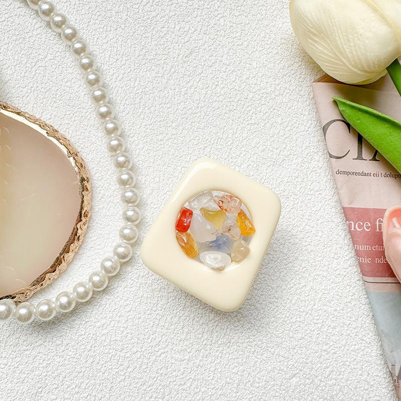 Colored Gemstones Solid Color Xiaoqing Fresh Air Mobile Phone Airbag Bracket Paste Type Retractable And Stable Portable Niche
