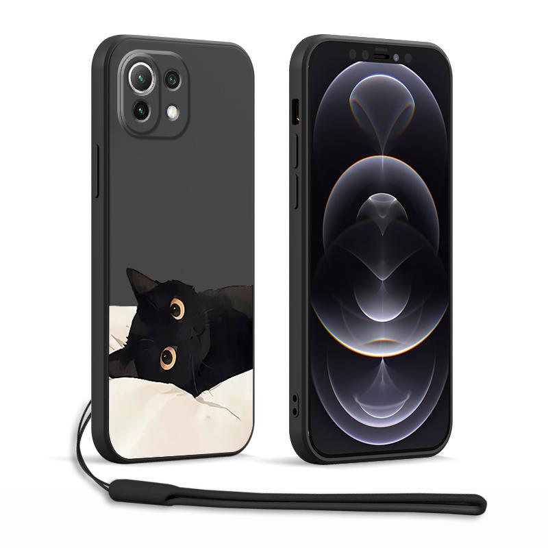 Case for Xiaomi Redmi A1 K60 K40 14C 13C 12C 9 8 10 A2 A3x Phone Cover Cartoon Black Cat Fashion