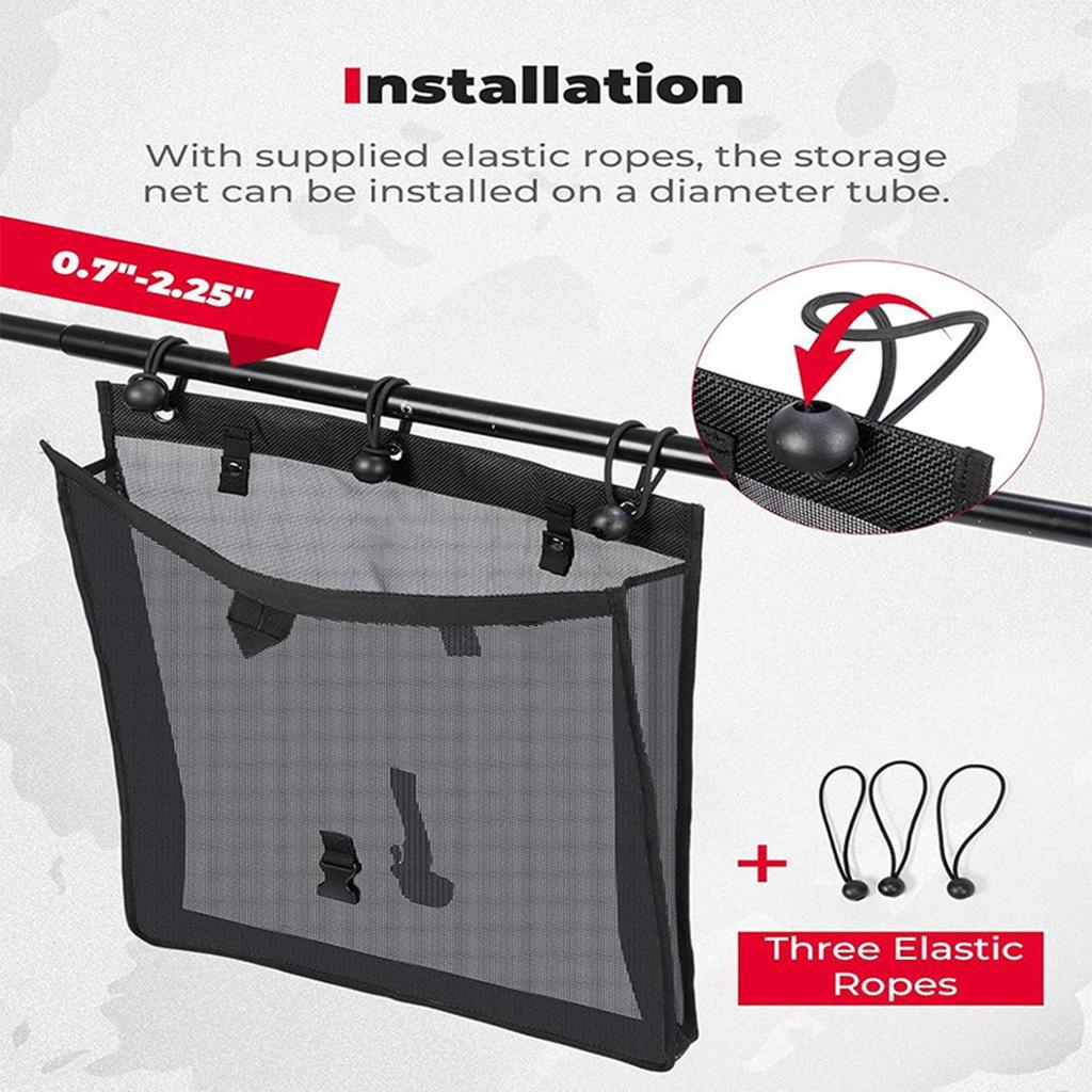 ATV Mesh Trash Bag Adjustable Boat Garbage Organizer Golf Cart Garbage Bag For Farmers Outdoor Enthusiasts Campers Ranch