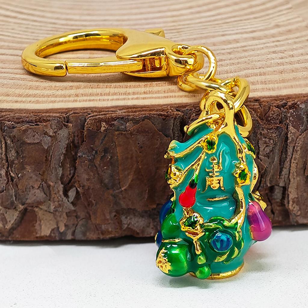 [YISHUI] Nine Gourd Keychain, Health and Longevity, Five Fortunes, Good Luck, Money Luck, Amulet, Lucky Charm, Portable, Fortune, Longevity, Joy,