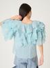 [FRAY I.D] 2-way Flower Sleeve Frill Blouse FWFB261096 Women's BLU Free Size