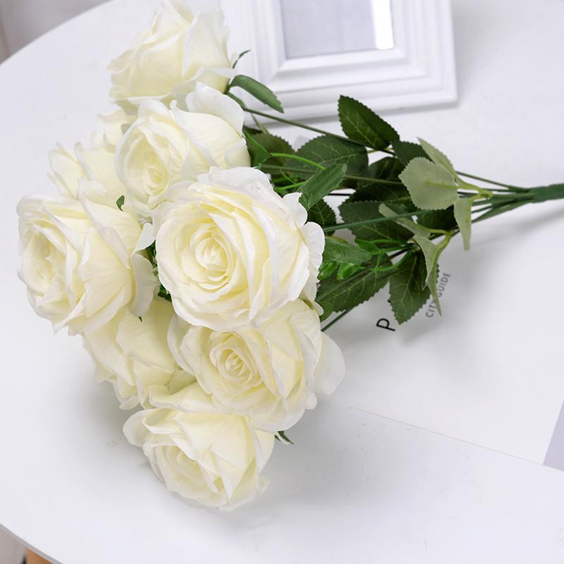 Head Artificial Ten Rose Flowers For Weddings Home Decor And Decoration Hotel