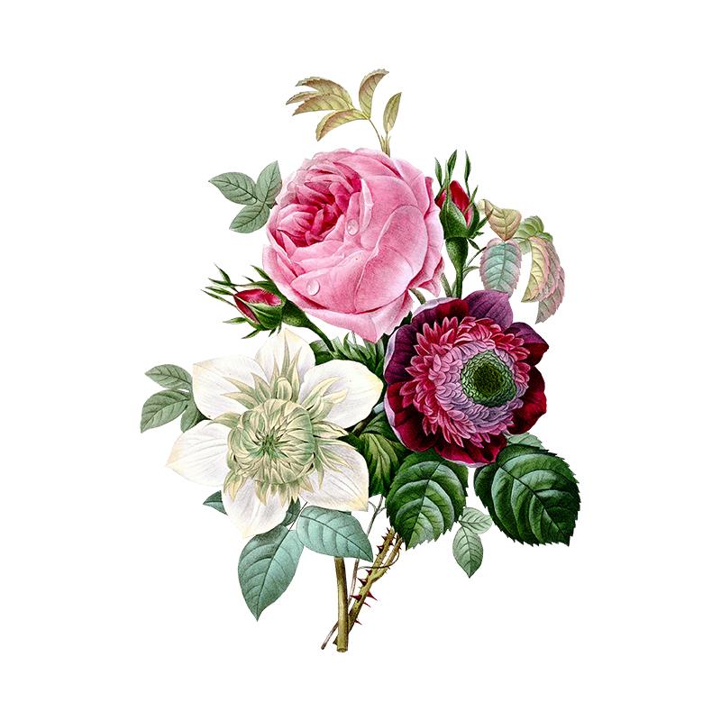 T308# Gorgeous Bouquet Wall Sticker Bathroom Toilet Decor Living Room Cabinet Refrigerator Home Decoration Decals