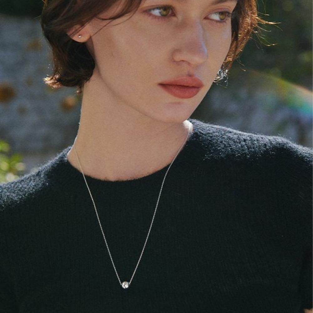 Verte Simple Ball Necklace  Long Ver.    un.silVer.174