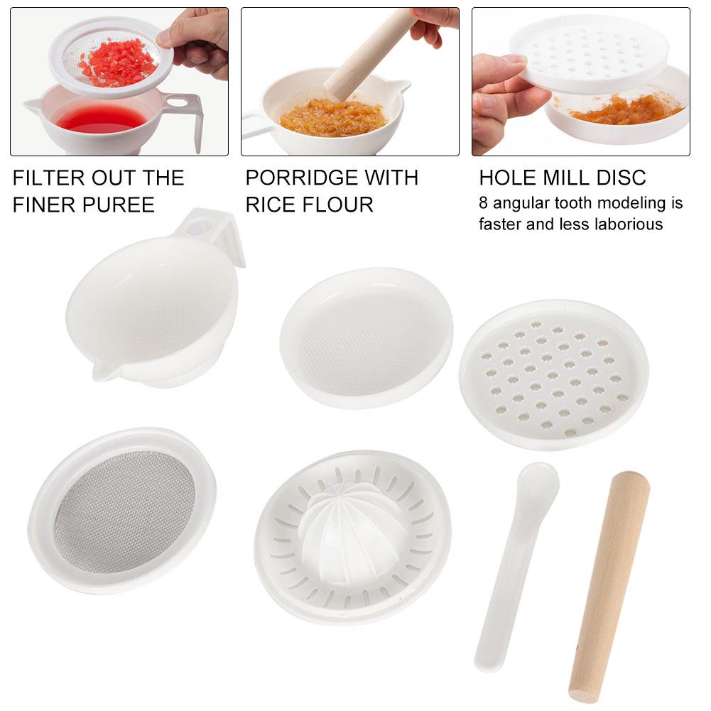 Infant Baby Grinding Food Bowl Multi Functional Vegetable Fruit Grinder Tool Set