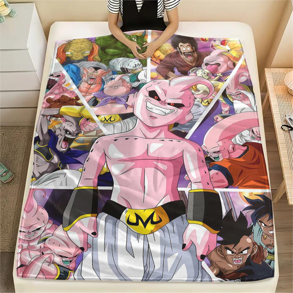 Dragon Ball Majin Buu Flannel Blanket Stylish Print Perfect For Home Bed Sofa Chair Travel Picnic -HE14