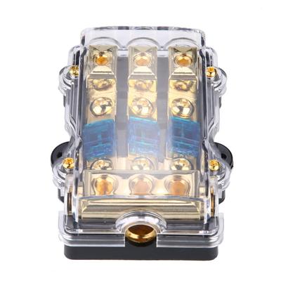 24V 60A Car Auto Stereo Audio Circuit Blade Fuse Holder Box Block 1 In 3 Ways Out