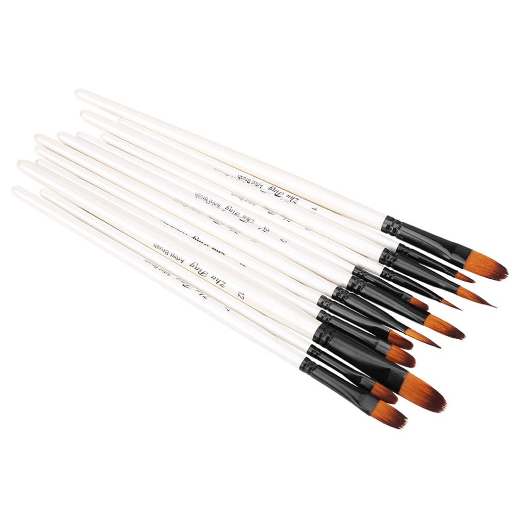 12 Stück Zeichenpinselstift-Set Kunst Gouache Wasserfarbe Ölmalwerkzeuge