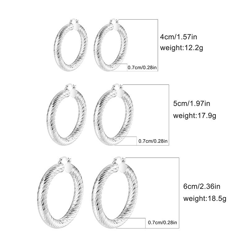 Gold-Plated Silver Cable Knit Hoop Earrings for Women - Trendy European and American Style Ear Ornaments