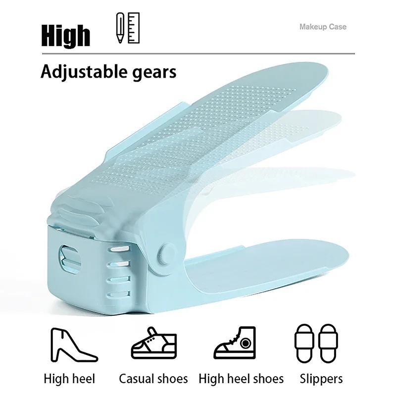 1pcs Adjustable Shoe Rack Storage Double Thickened Layered Shoe Tray Household Space-saving ShoeOrganizer Shoe Cabinet Shelves