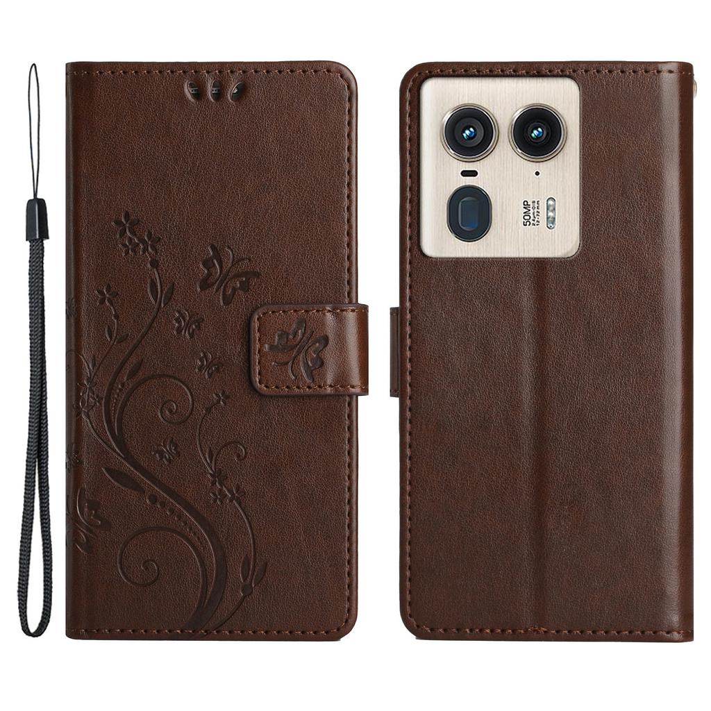 Für Motorola Edge 50 Ultra 5G/Moto X50 Ultra 5G Hülle Schmetterling Blume Lederhülle
