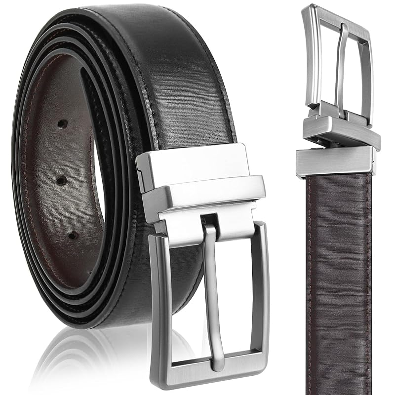 

[DEARSOV] reversible belt men s business suit rotating buckle big size long thick